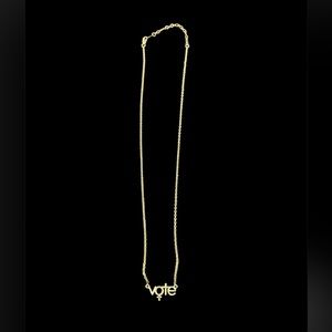 N/C National Chain Company “Vote” necklace 1/20 14KT GF